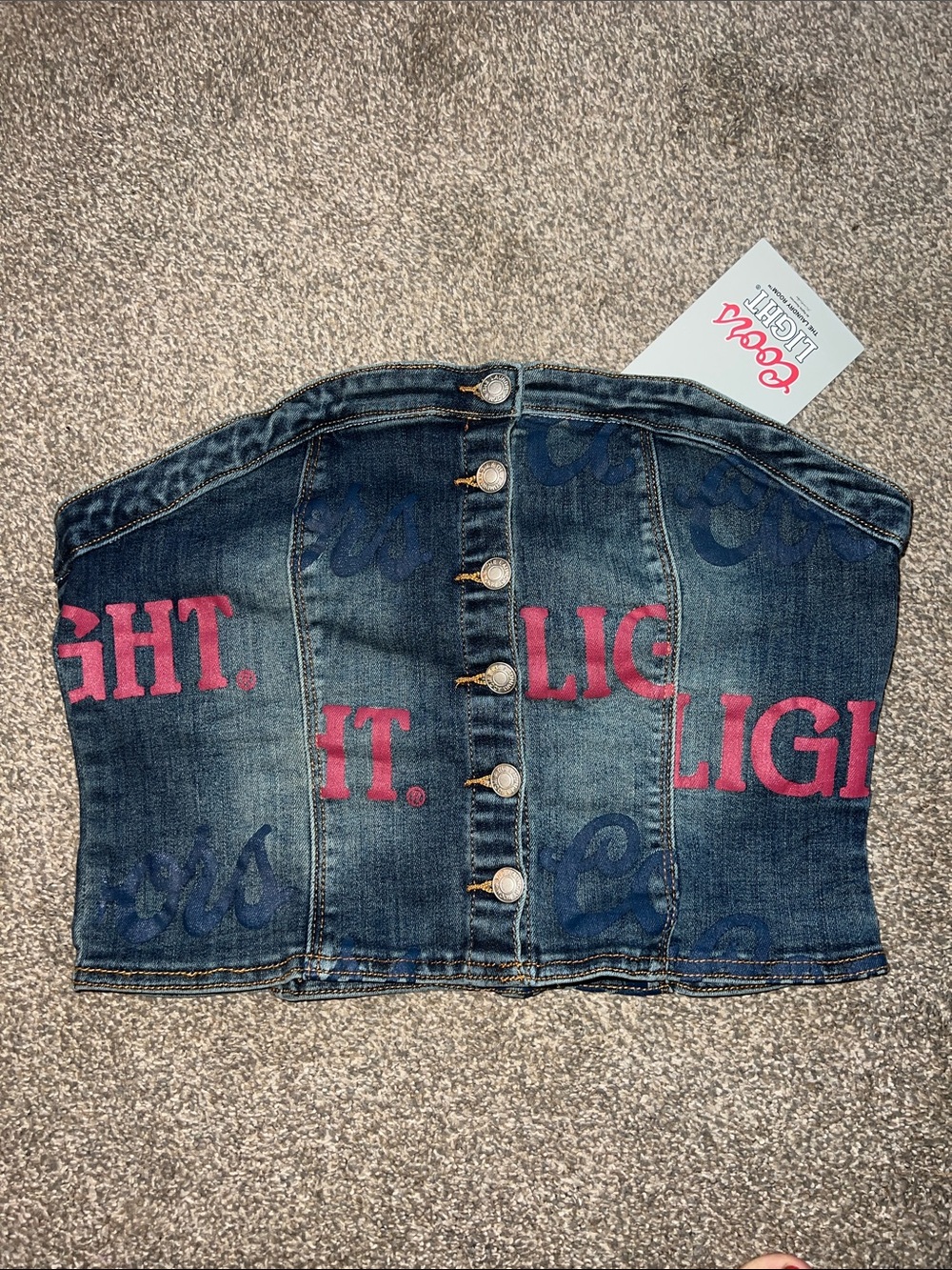 The Laundry Room Coors Light Denim Corset Top